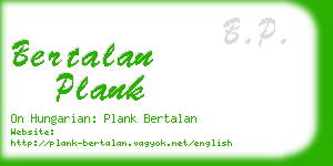 bertalan plank business card